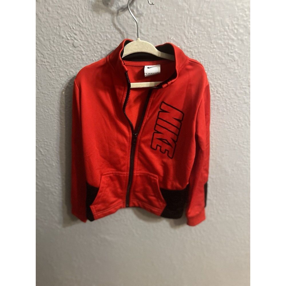Boys Red‎ & Black Toddler Athletic Zip-Up Jacket Size 4T Nike